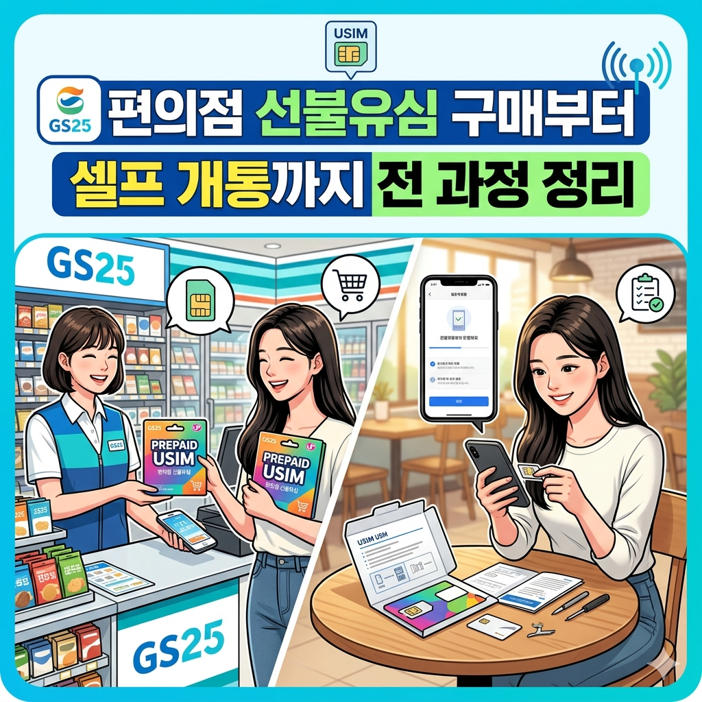 편의점 선불유심 구매부터 셀프 개통까지 전 과정 정리