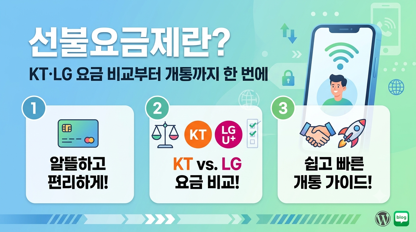 선불요금제 KT·LG망 요금 비교와 미납자 개통 방법을 한눈에 정리한 안내 이미지