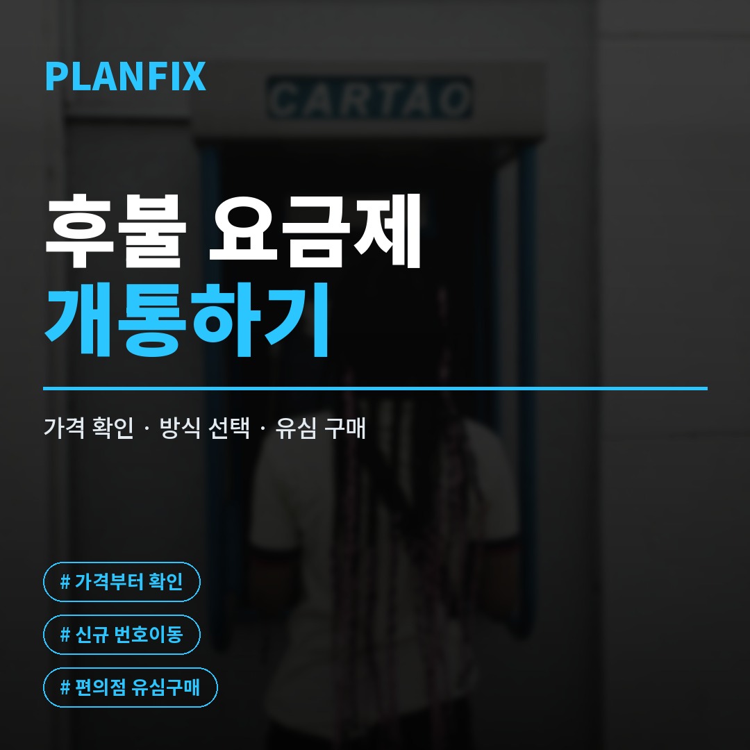 알뜰 요금제 개통을 준비하며 스마트폰으로 후불 요금제와 유심 정보를 확인하는 사람의 모습입니다
